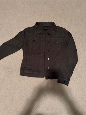 Prosperity Dark Olive Denim Jean Jacket